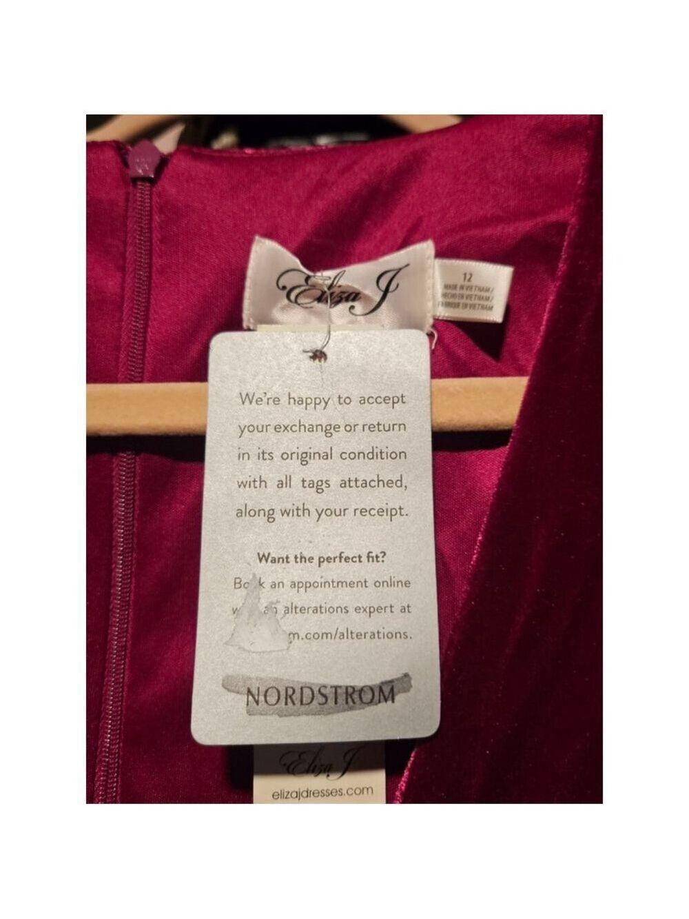 Women's Eliza J Dress Size 12 Red Velvet - Picture 9 of 9